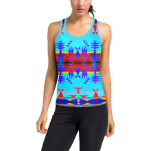 Load image into Gallery viewer, Between the Mountains Blue Women&#39;s Racerback Tank Top (Model T60) Racerback Tank Top (T60) e-joyer 
