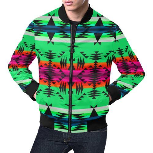 Between the Mountains Deep Lake All Over Print Bomber Jacket for Men/Large Size (Model H19) All Over Print Bomber Jacket for Men/Large (H19) e-joyer 