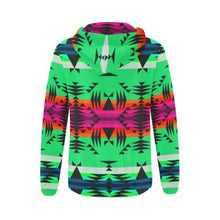 Load image into Gallery viewer, Between the Mountains Deep Lake All Over Print Full Zip Hoodie for Women (Model H14) All Over Print Full Zip Hoodie for Women (H14) e-joyer 
