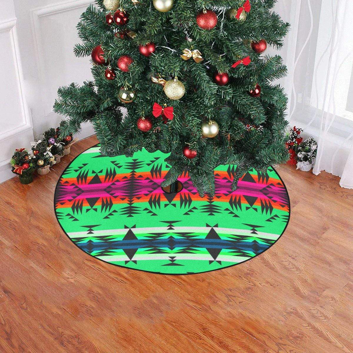 Between the Mountains Deep Lake Christmas Tree Skirt 47" x 47" Christmas Tree Skirt e-joyer 