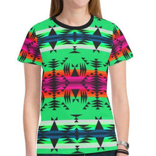 Load image into Gallery viewer, Between the Mountains Deep Lake New All Over Print T-shirt for Women (Model T45) New All Over Print T-shirt for Women (T45) e-joyer 
