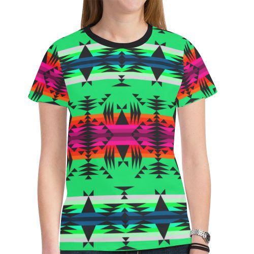 Between the Mountains Deep Lake New All Over Print T-shirt for Women (Model T45) New All Over Print T-shirt for Women (T45) e-joyer 