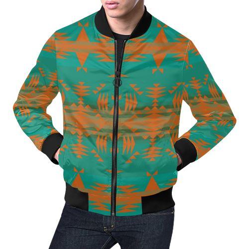 Between the Mountains Deep Lake Orange All Over Print Bomber Jacket for Men/Large Size (Model H19) All Over Print Bomber Jacket for Men/Large (H19) e-joyer 