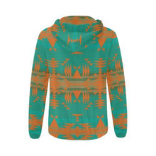 Load image into Gallery viewer, Between the Mountains Deep Lake Orange All Over Print Full Zip Hoodie for Women (Model H14) All Over Print Full Zip Hoodie for Women (H14) e-joyer 
