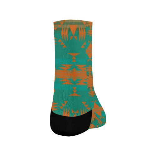 Between the Mountains Deep Lake Orange Crew Socks Crew Socks e-joyer 