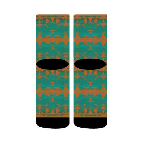 Between the Mountains Deep Lake Orange Crew Socks Crew Socks e-joyer 