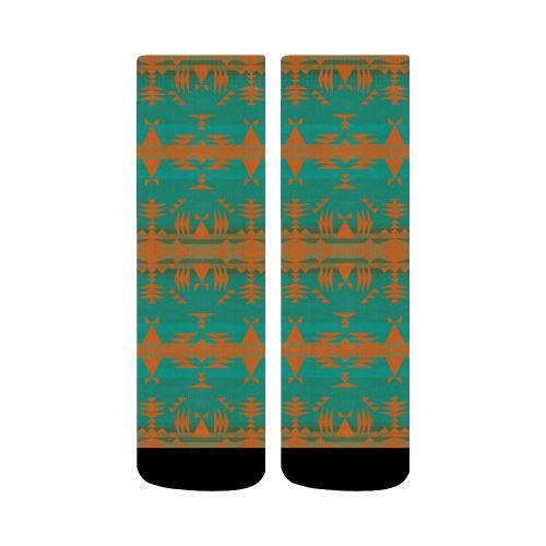 Between the Mountains Deep Lake Orange Crew Socks Crew Socks e-joyer 