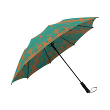 Load image into Gallery viewer, Between the Mountains Deep Lake Orange Semi-Automatic Foldable Umbrella Semi-Automatic Foldable Umbrella e-joyer 
