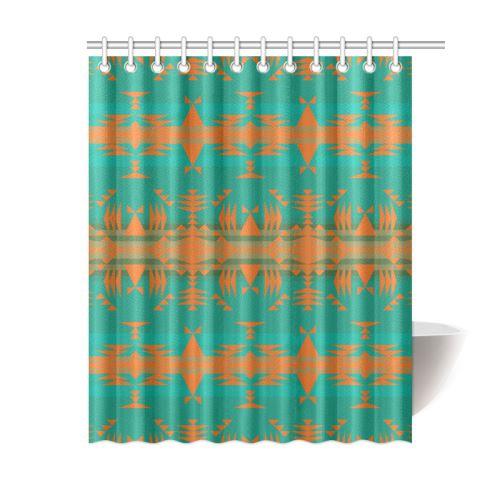 Between the Mountains Deep Lake Orange Shower Curtain 60"x72" Shower Curtain 60"x72" e-joyer 