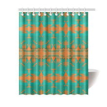 Load image into Gallery viewer, Between the Mountains Deep Lake Orange Shower Curtain 60&quot;x72&quot; Shower Curtain 60&quot;x72&quot; e-joyer 
