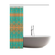 Load image into Gallery viewer, Between the Mountains Deep Lake Orange Shower Curtain 60&quot;x72&quot; Shower Curtain 60&quot;x72&quot; e-joyer 
