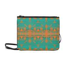 Load image into Gallery viewer, Between the Mountains Deep Lake Orange Slim Clutch Bag (Model 1668) Slim Clutch Bags (1668) e-joyer 
