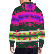 Load image into Gallery viewer, Between the Mountains Deep Lake Sunset All Over Print Full Zip Hoodie for Men (Model H14) All Over Print Full Zip Hoodie for Men (H14) e-joyer 
