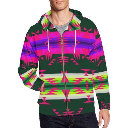 Between the Mountains Deep Lake Sunset All Over Print Full Zip Hoodie for Men (Model H14) All Over Print Full Zip Hoodie for Men (H14) e-joyer 