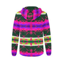 Load image into Gallery viewer, Between the Mountains Deep Lake Sunset All Over Print Full Zip Hoodie for Women (Model H14) All Over Print Full Zip Hoodie for Women (H14) e-joyer 
