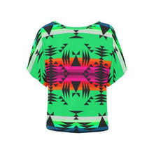 Load image into Gallery viewer, Between the Mountains Deep Lake Women&#39;s Batwing-Sleeved Blouse T shirt (Model T44) Women&#39;s Batwing-Sleeved Blouse T shirt (T44) e-joyer 
