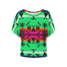 Load image into Gallery viewer, Between the Mountains Deep Lake Women&#39;s Batwing-Sleeved Blouse T shirt (Model T44) Women&#39;s Batwing-Sleeved Blouse T shirt (T44) e-joyer 
