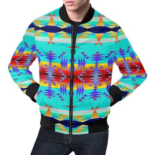 Between the Mountains Fire All Over Print Bomber Jacket for Men/Large Size (Model H19) All Over Print Bomber Jacket for Men/Large (H19) e-joyer 
