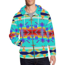 Load image into Gallery viewer, Between the Mountains Fire All Over Print Full Zip Hoodie for Men (Model H14) All Over Print Full Zip Hoodie for Men (H14) e-joyer 
