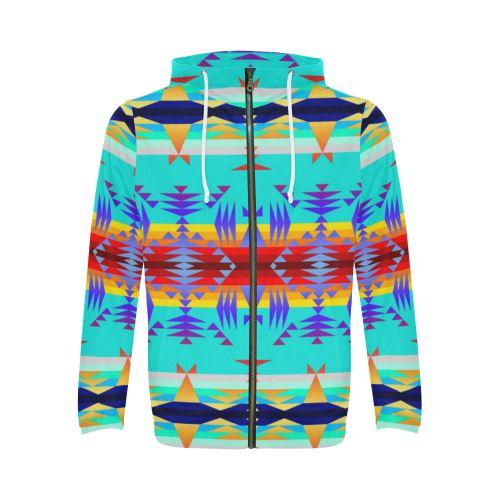 Between the Mountains Fire All Over Print Full Zip Hoodie for Men (Model H14) All Over Print Full Zip Hoodie for Men (H14) e-joyer 