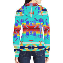 Load image into Gallery viewer, Between the Mountains Fire All Over Print Full Zip Hoodie for Women (Model H14) All Over Print Full Zip Hoodie for Women (H14) e-joyer 
