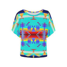 Load image into Gallery viewer, Between the Mountains Fire Women&#39;s Batwing-Sleeved Blouse T shirt (Model T44) Women&#39;s Batwing-Sleeved Blouse T shirt (T44) e-joyer 
