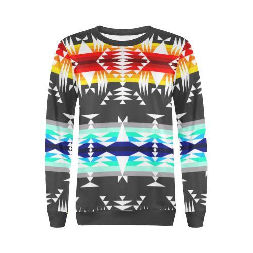 Between the Mountains Gray All Over Print Crewneck Sweatshirt for Women (Model H18) Crewneck Sweatshirt for Women (H18) e-joyer 