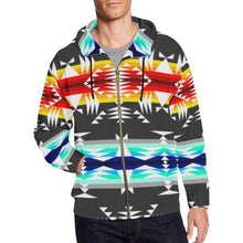 Load image into Gallery viewer, Between the Mountains Gray All Over Print Full Zip Hoodie for Men (Model H14) All Over Print Full Zip Hoodie for Men (H14) e-joyer 
