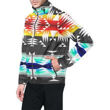 Load image into Gallery viewer, Between the Mountains Gray All Over Print Windbreaker for Men (Model H23) All Over Print Windbreaker for Men (H23) e-joyer 
