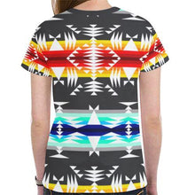 Load image into Gallery viewer, Between the Mountains Gray New All Over Print T-shirt for Women (Model T45) New All Over Print T-shirt for Women (T45) e-joyer 
