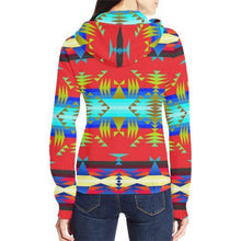 Load image into Gallery viewer, Between the Mountains Greasy Sierra All Over Print Full Zip Hoodie for Women (Model H14) All Over Print Full Zip Hoodie for Women (H14) e-joyer 
