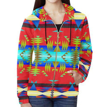 Load image into Gallery viewer, Between the Mountains Greasy Sierra All Over Print Full Zip Hoodie for Women (Model H14) All Over Print Full Zip Hoodie for Women (H14) e-joyer 
