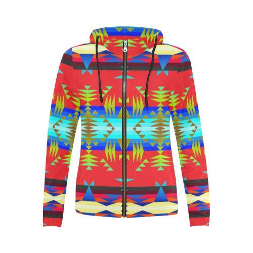 Between the Mountains Greasy Sierra All Over Print Full Zip Hoodie for Women (Model H14) All Over Print Full Zip Hoodie for Women (H14) e-joyer 