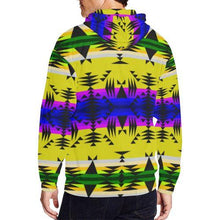 Load image into Gallery viewer, Between the Mountains Greasy Yellow All Over Print Full Zip Hoodie for Men (Model H14) All Over Print Full Zip Hoodie for Men (H14) e-joyer 
