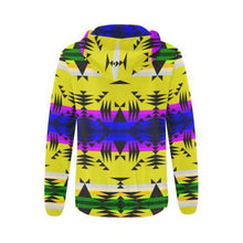 Load image into Gallery viewer, Between the Mountains Greasy Yellow All Over Print Full Zip Hoodie for Women (Model H14) All Over Print Full Zip Hoodie for Women (H14) e-joyer 
