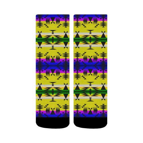 Between the Mountains Greasy Yellow Crew Socks Crew Socks e-joyer 