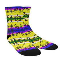 Load image into Gallery viewer, Between the Mountains Greasy Yellow Crew Socks Crew Socks e-joyer 
