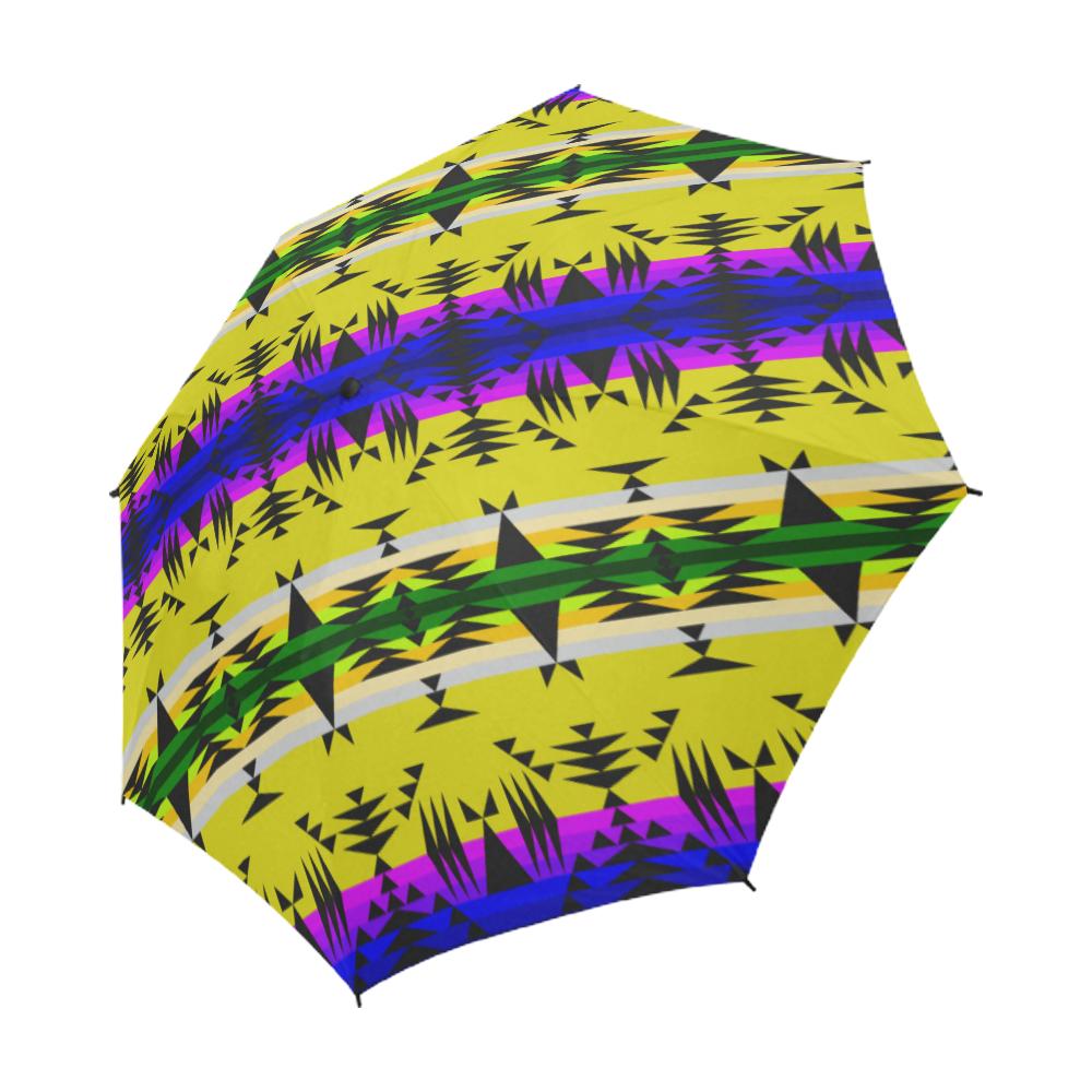 Between the Mountains Greasy Yellow Semi-Automatic Foldable Umbrella Semi-Automatic Foldable Umbrella e-joyer 
