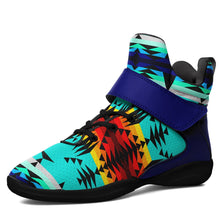 Load image into Gallery viewer, Between the Mountains Ipottaa Basketball / Sport High Top Shoes 49 Dzine US Women 4.5 / US Youth 3.5 / EUR 35 Black Sole with Blue Strap 
