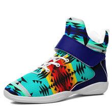 Load image into Gallery viewer, Between the Mountains Ipottaa Basketball / Sport High Top Shoes 49 Dzine US Women 4.5 / US Youth 3.5 / EUR 35 White Sole with Blue Strap 
