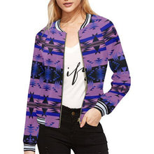 Load image into Gallery viewer, Between the Mountains Moon Shadow All Over Print Bomber Jacket for Women (Model H21) All Over Print Bomber Jacket for Women (H21) e-joyer 
