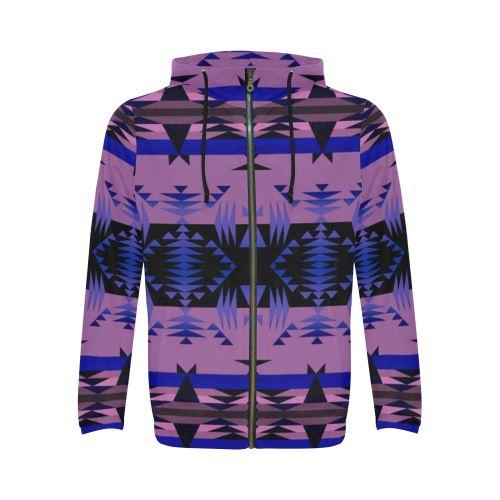 Between the Mountains Moon Shadow All Over Print Full Zip Hoodie for Men (Model H14) All Over Print Full Zip Hoodie for Men (H14) e-joyer 