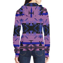 Load image into Gallery viewer, Between the Mountains Moon Shadow All Over Print Full Zip Hoodie for Women (Model H14) All Over Print Full Zip Hoodie for Women (H14) e-joyer 
