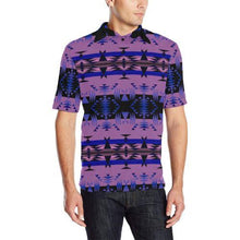 Load image into Gallery viewer, Between the Mountains Moon Shadow Men&#39;s All Over Print Polo Shirt (Model T55) Men&#39;s Polo Shirt (Model T55) e-joyer 
