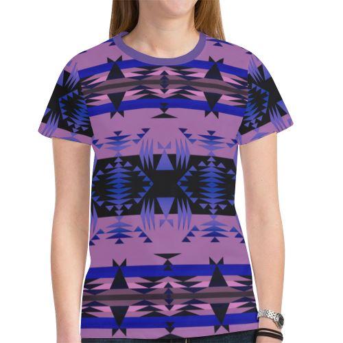 Between the Mountains Moon Shadow New All Over Print T-shirt for Women (Model T45) New All Over Print T-shirt for Women (T45) e-joyer 