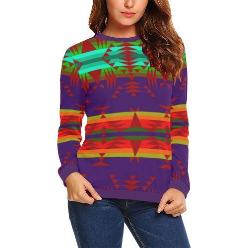 Between the Mountains Moon Shadow Sierra All Over Print Crewneck Sweatshirt for Women (Model H18) Crewneck Sweatshirt for Women (H18) e-joyer 