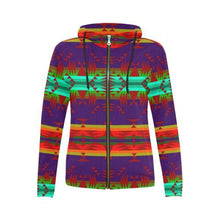 Load image into Gallery viewer, Between the Mountains Moon Shadow Sierra All Over Print Full Zip Hoodie for Women (Model H14) All Over Print Full Zip Hoodie for Women (H14) e-joyer 
