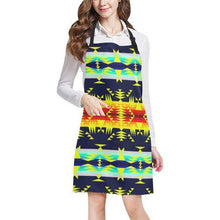 Load image into Gallery viewer, Between the Mountains Navy Yellow All Over Print Apron All Over Print Apron e-joyer 
