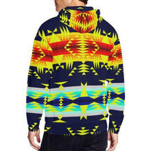 Load image into Gallery viewer, Between the Mountains Navy Yellow All Over Print Full Zip Hoodie for Men (Model H14) All Over Print Full Zip Hoodie for Men (H14) e-joyer 

