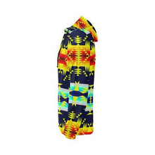 Load image into Gallery viewer, Between the Mountains Navy Yellow All Over Print Full Zip Hoodie for Women (Model H14) All Over Print Full Zip Hoodie for Women (H14) e-joyer 
